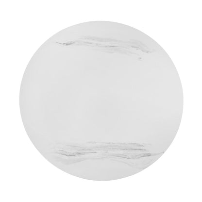 Loxley White Marble Coffee Table with Black Metal Base