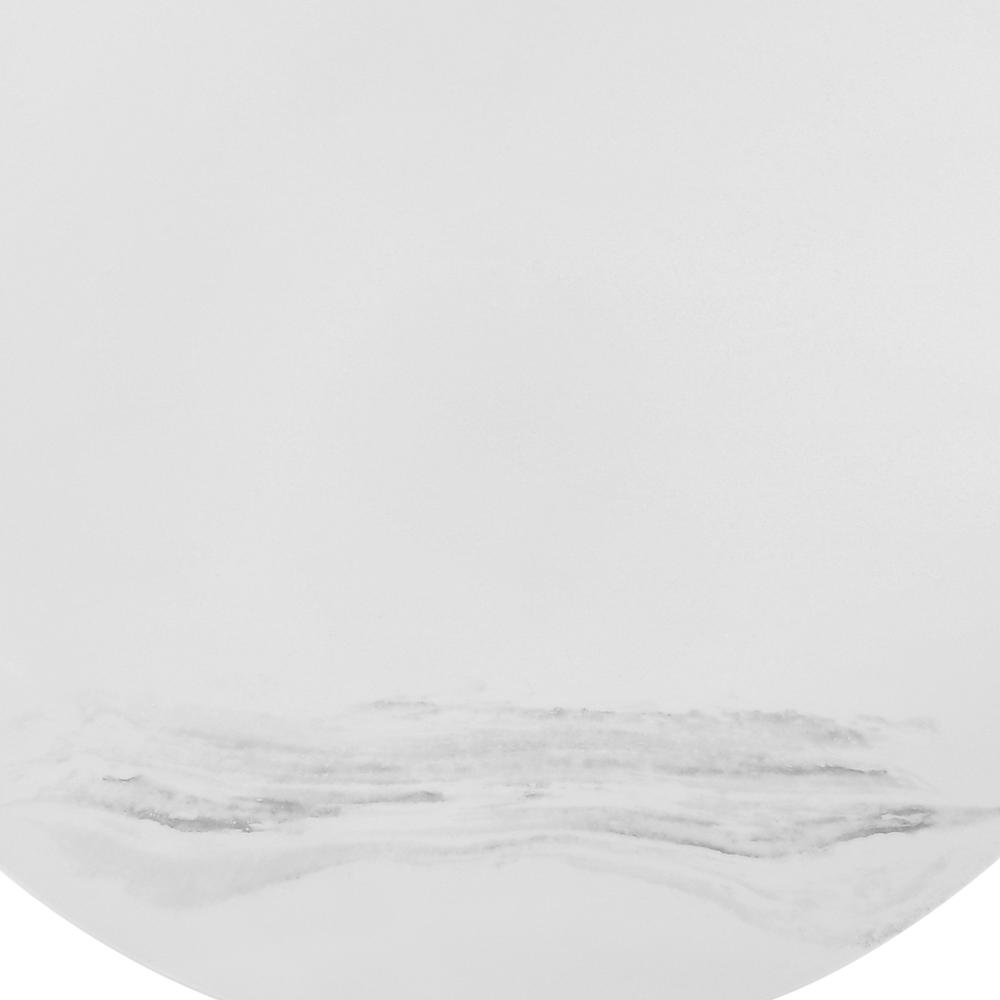 Loxley White Marble Coffee Table with Black Metal Base