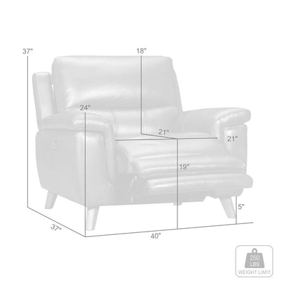 Lizette Brown Leather Power Recliner with USB