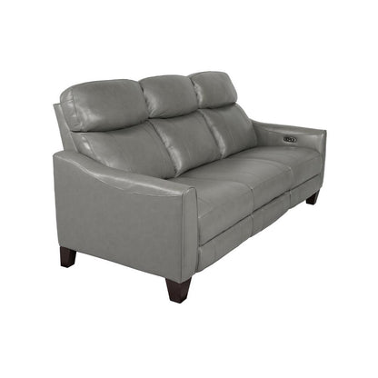 Milos 83" Zero Gravity Power Reclining Sofa in Light Gray Leather