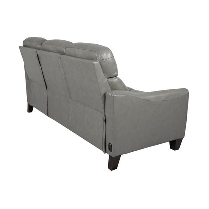 Milos 83" Zero Gravity Power Reclining Sofa in Light Gray Leather