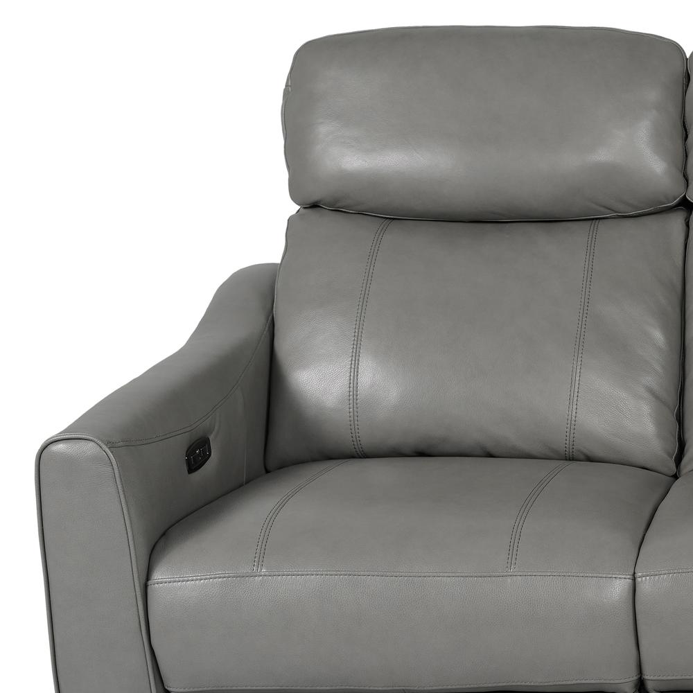 Milos 83" Zero Gravity Power Reclining Sofa in Light Gray Leather