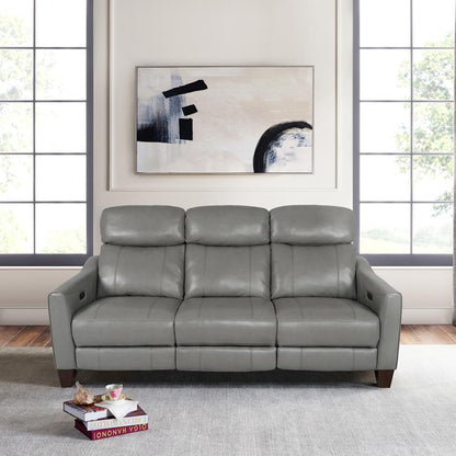 Milos 83" Zero Gravity Power Reclining Sofa in Light Gray Leather