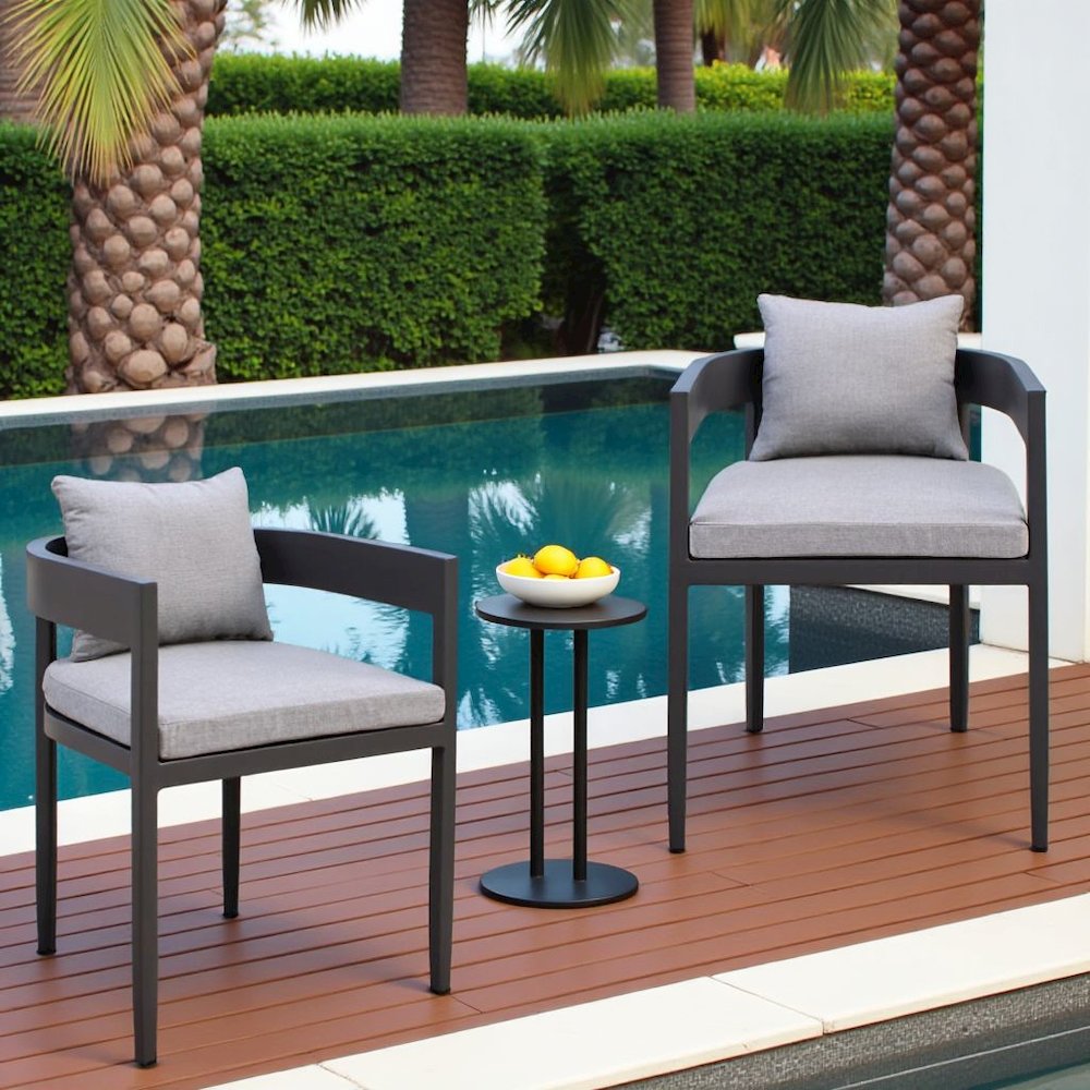 Patio Chair Set – Outdoor Dining Chairs and Porch Chairs in Gray Finish