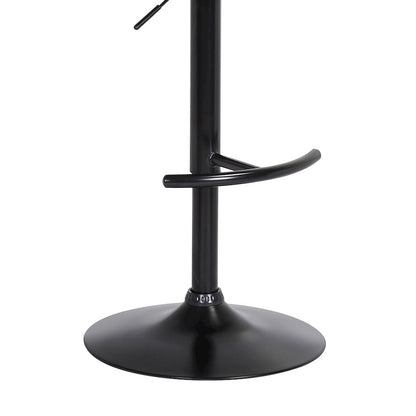 Nash Upholstered Wood Adjustable Bar Stool with Black Metal Base
