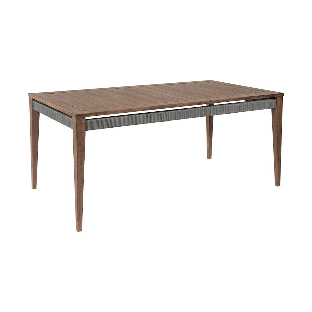Orbit Outdoor Patio Dining Table in Weathered Eucalyptus Wood