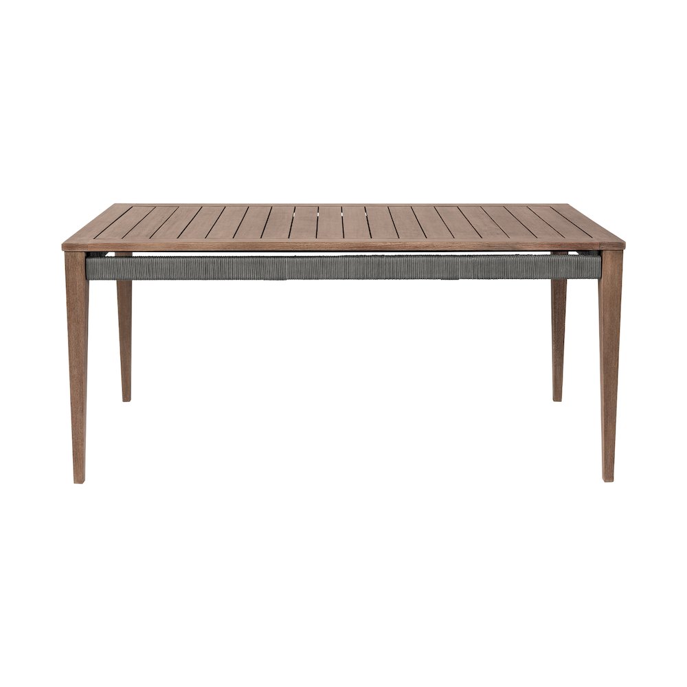 Orbit Outdoor Patio Dining Table in Weathered Eucalyptus Wood