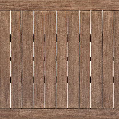 Orbit Outdoor Patio Dining Table in Weathered Eucalyptus Wood