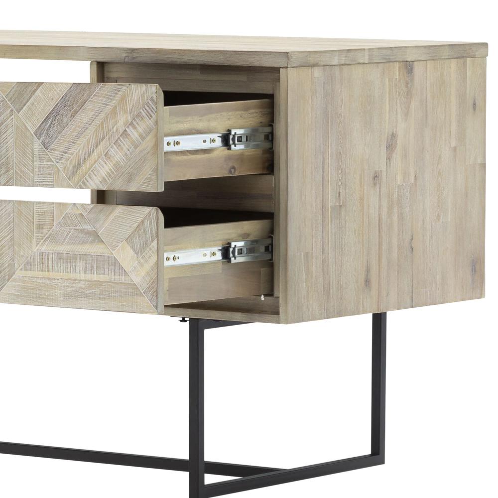 Peridot 2 Drawer Desk in Natural Acacia Wood