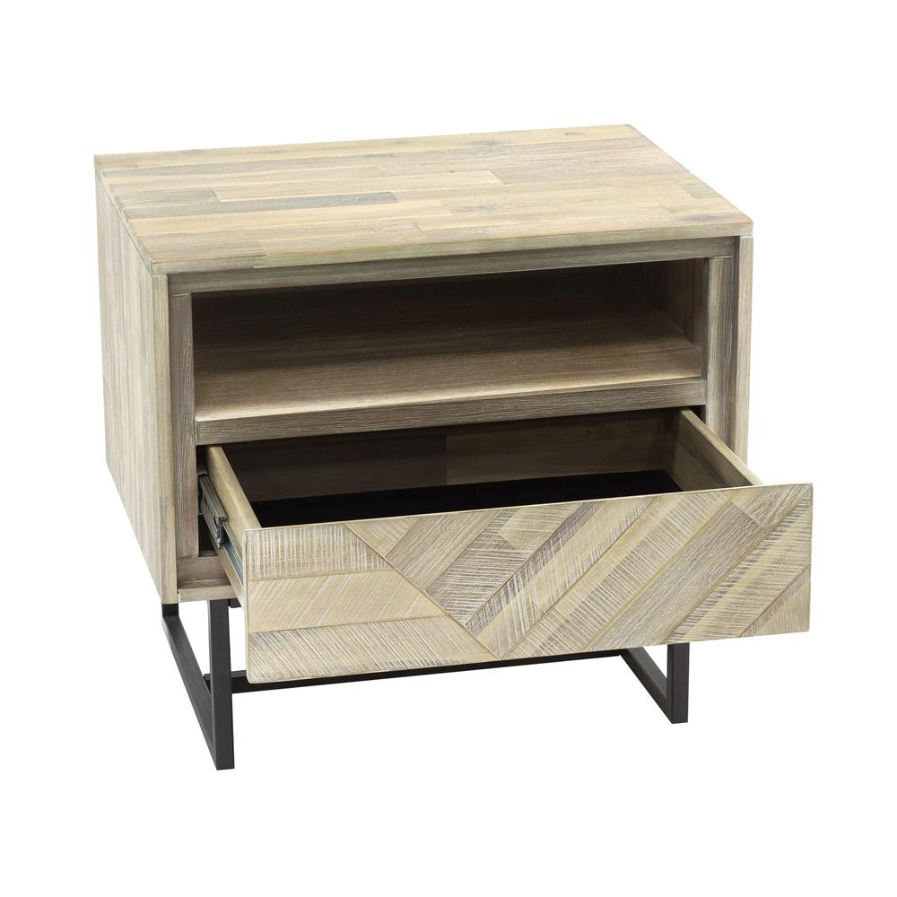 Peridot 1 Drawer Nightstand in Natural Acacia Wood