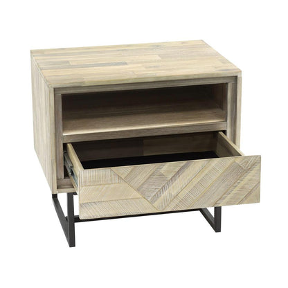 Peridot 1 Drawer Nightstand in Natural Acacia Wood