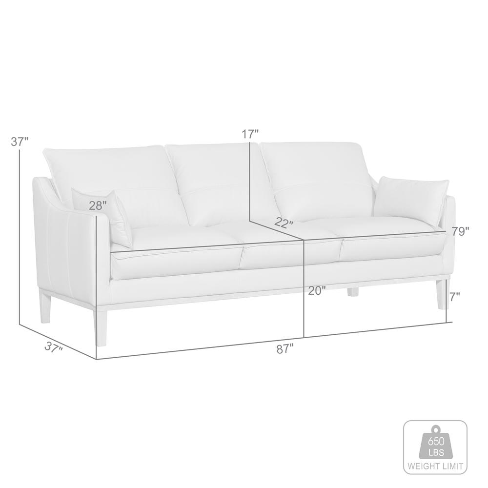Pompeii 87" Dark Brown Leather Sofa