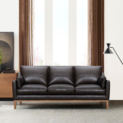 Pompeii 87" Dark Brown Leather Sofa