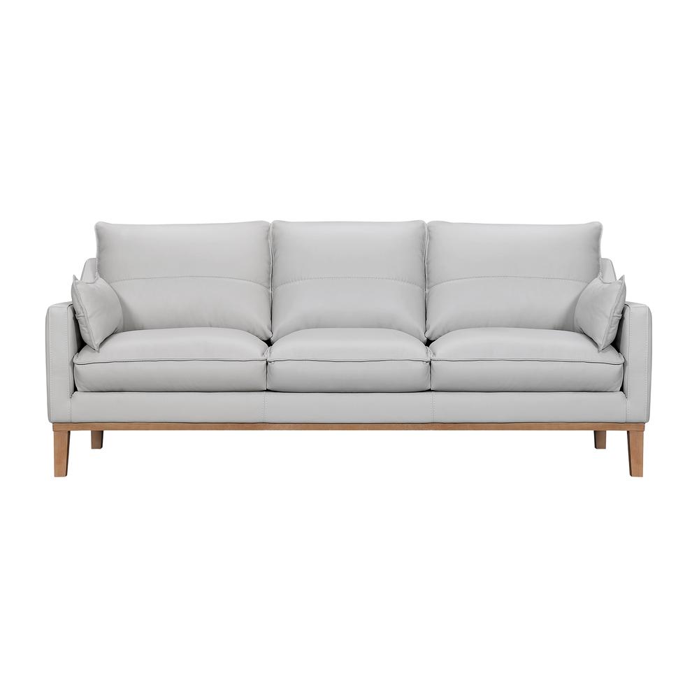 Pompeii 87" Dove Gray Leather Sofa