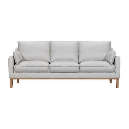 Pompeii 87" Dove Gray Leather Sofa