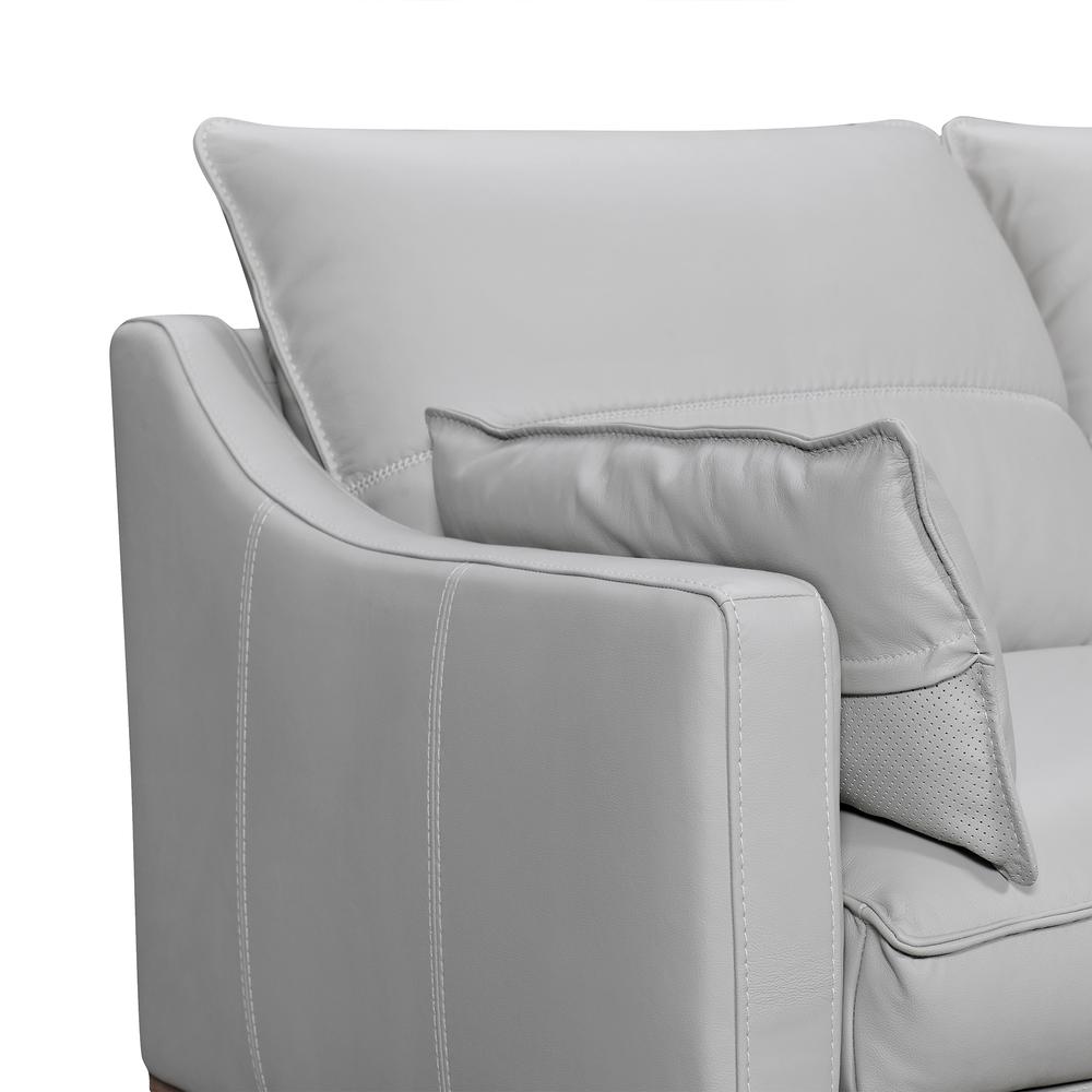 Pompeii 87" Dove Gray Leather Sofa