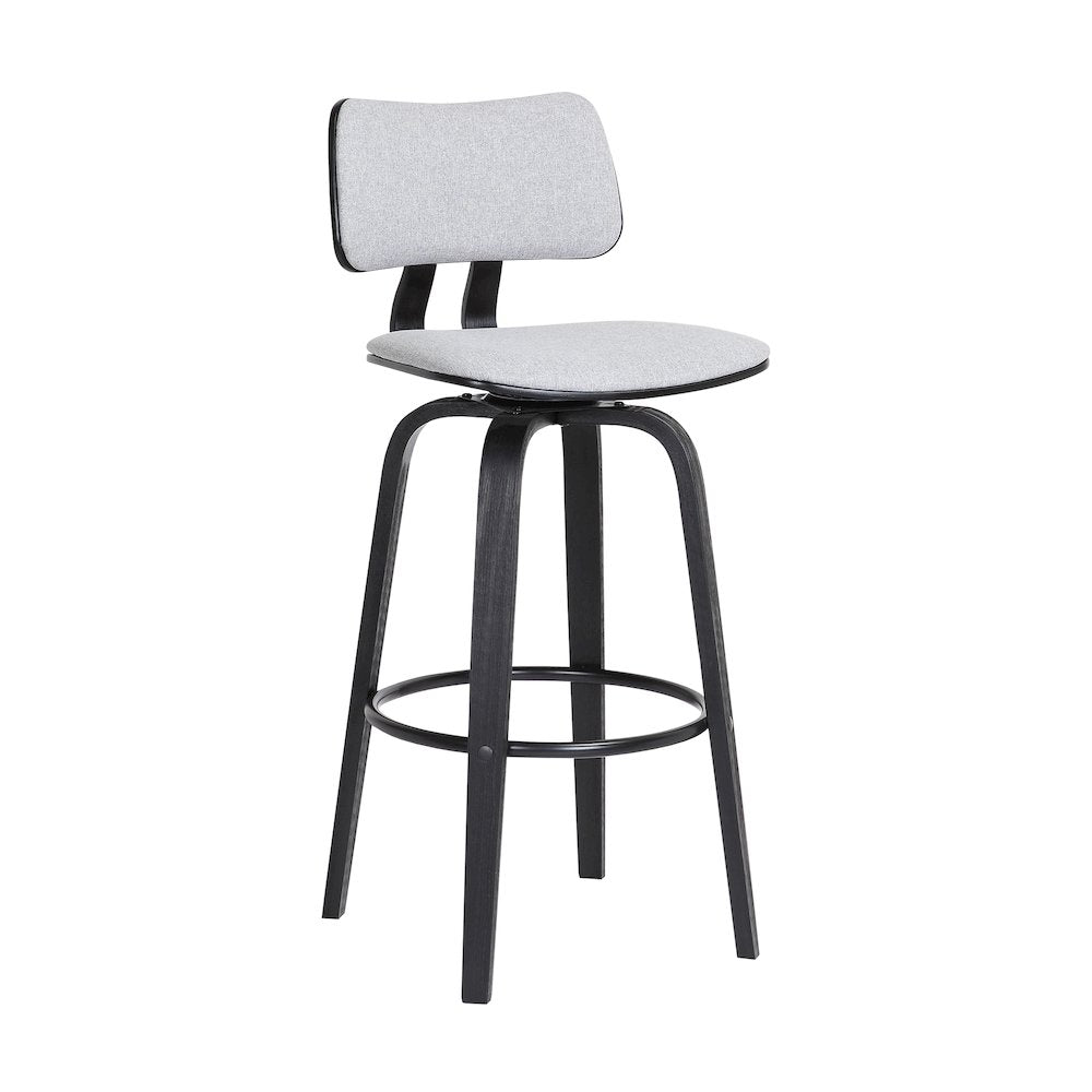 Pico Upholstered Wood Swivel Bar or Counter Stool