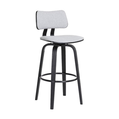 Pico Upholstered Wood Swivel Bar or Counter Stool