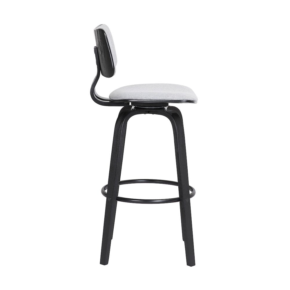 Pico Upholstered Wood Swivel Bar or Counter Stool