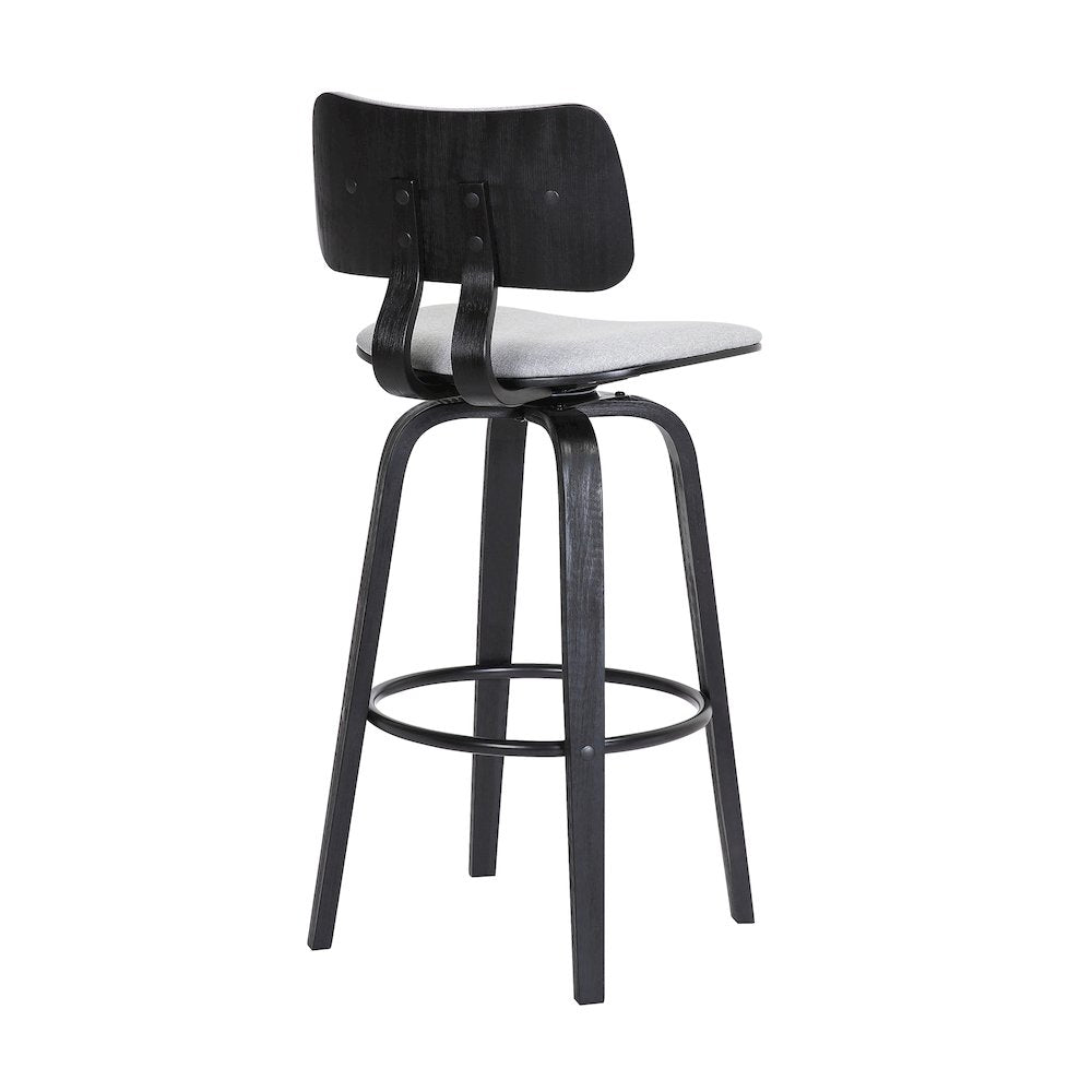 Pico Upholstered Wood Swivel Bar or Counter Stool