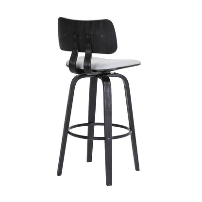 Pico Upholstered Wood Swivel Bar or Counter Stool