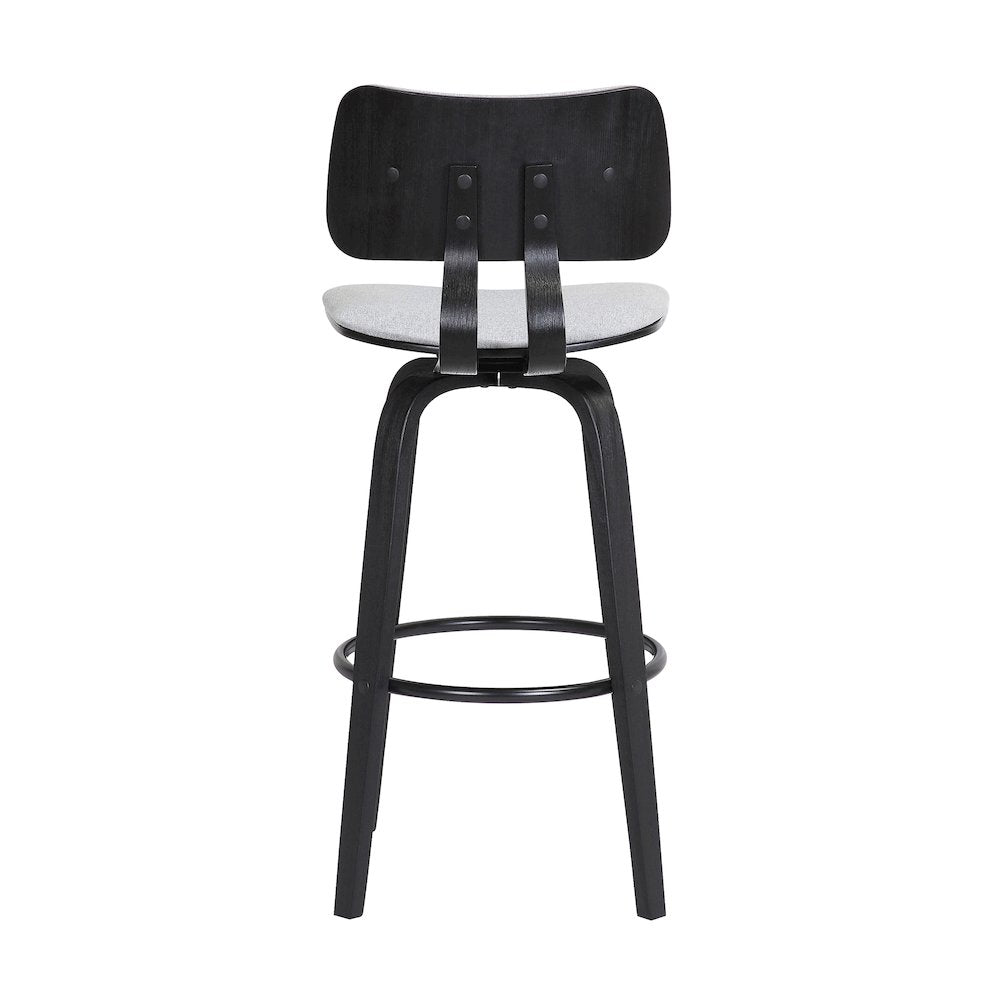 Pico Upholstered Wood Swivel Bar or Counter Stool