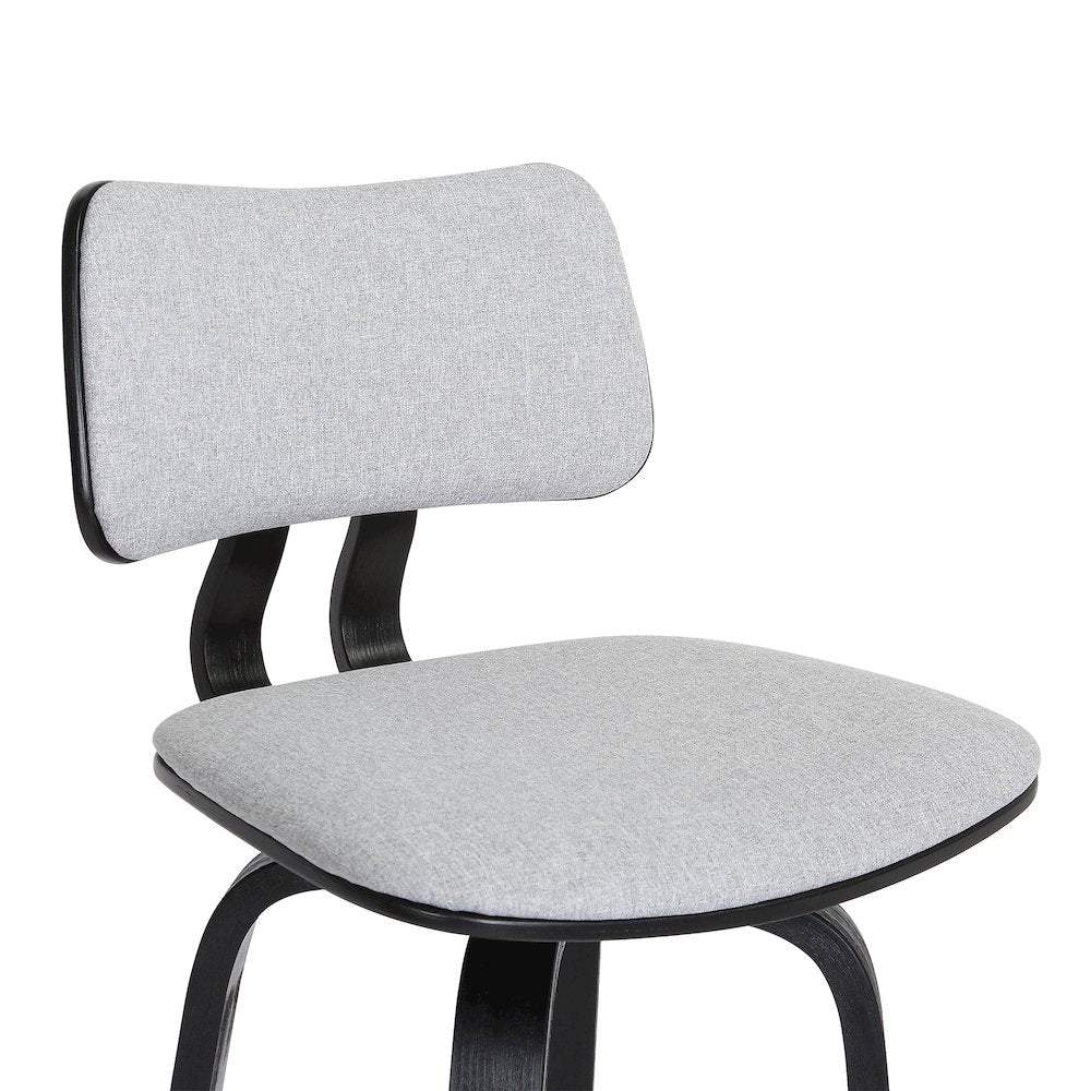 Pico Upholstered Wood Swivel Bar or Counter Stool
