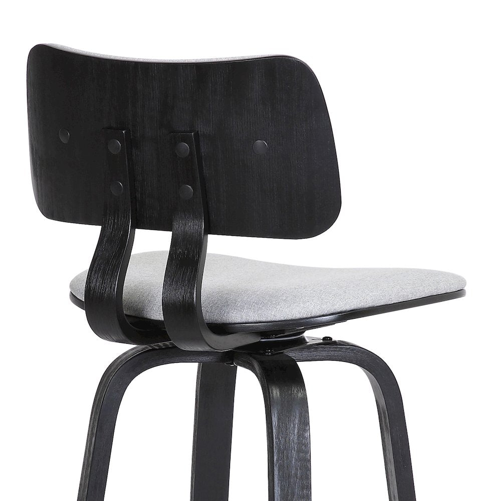 Pico Upholstered Wood Swivel Bar or Counter Stool