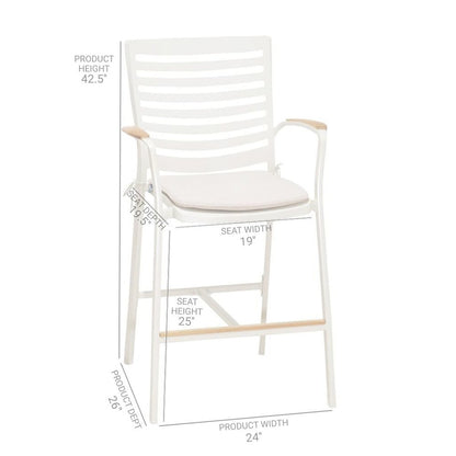 Bar Stool – Outdoor Bar Stools with Teak Accents and Bar Height Chairs