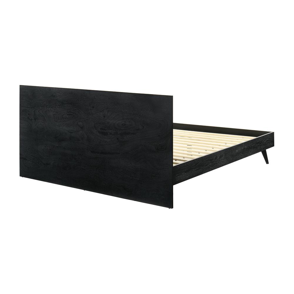 Petra King Platform Wood Bed Frame in Black Finish