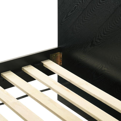 Petra King Platform Wood Bed Frame in Black Finish