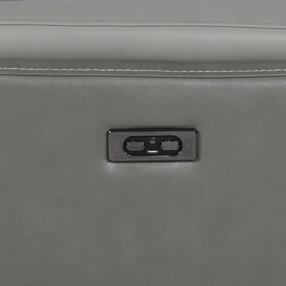 87" Zero Gravity Power Reclining Sofa with Dropdown Console in Silver