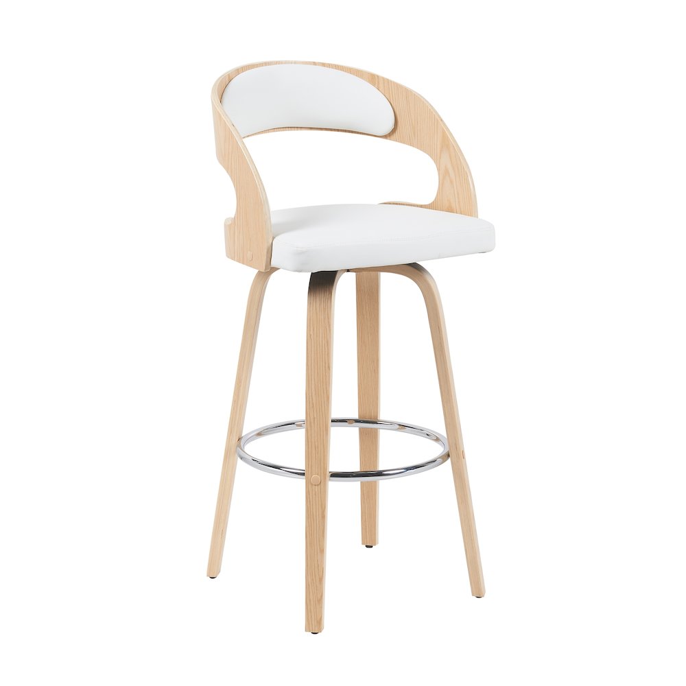 Bar Height Swivel Stool in Patterned Oak Finish