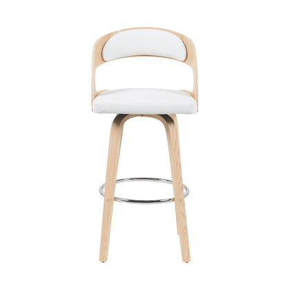 Bar Height Swivel Stool in Patterned Oak Finish