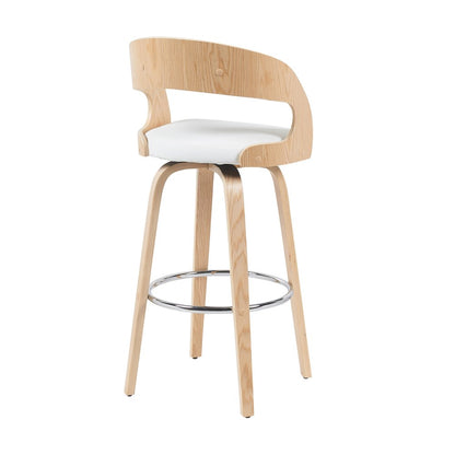 Bar Height Swivel Stool in Patterned Oak Finish