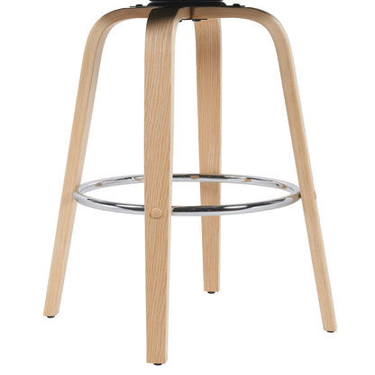 Bar Height Swivel Stool in Patterned Oak Finish