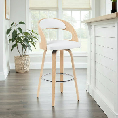 Bar Height Swivel Stool in Patterned Oak Finish