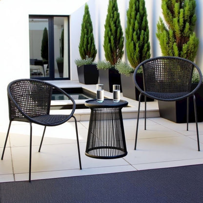 Outdoor Dining Chairs – Patio Chairs Set of 2, Stackable Steel Frame