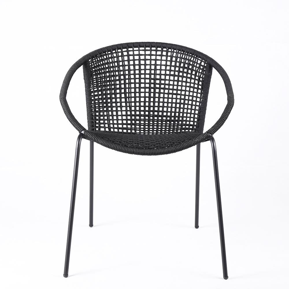 Outdoor Dining Chairs – Patio Chairs Set of 2, Stackable Steel Frame