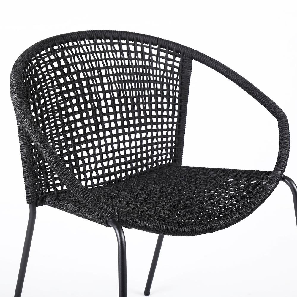 Outdoor Dining Chairs – Patio Chairs Set of 2, Stackable Steel Frame