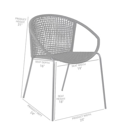 Outdoor Dining Chairs – Patio Chairs Set of 2, Stackable Steel Frame
