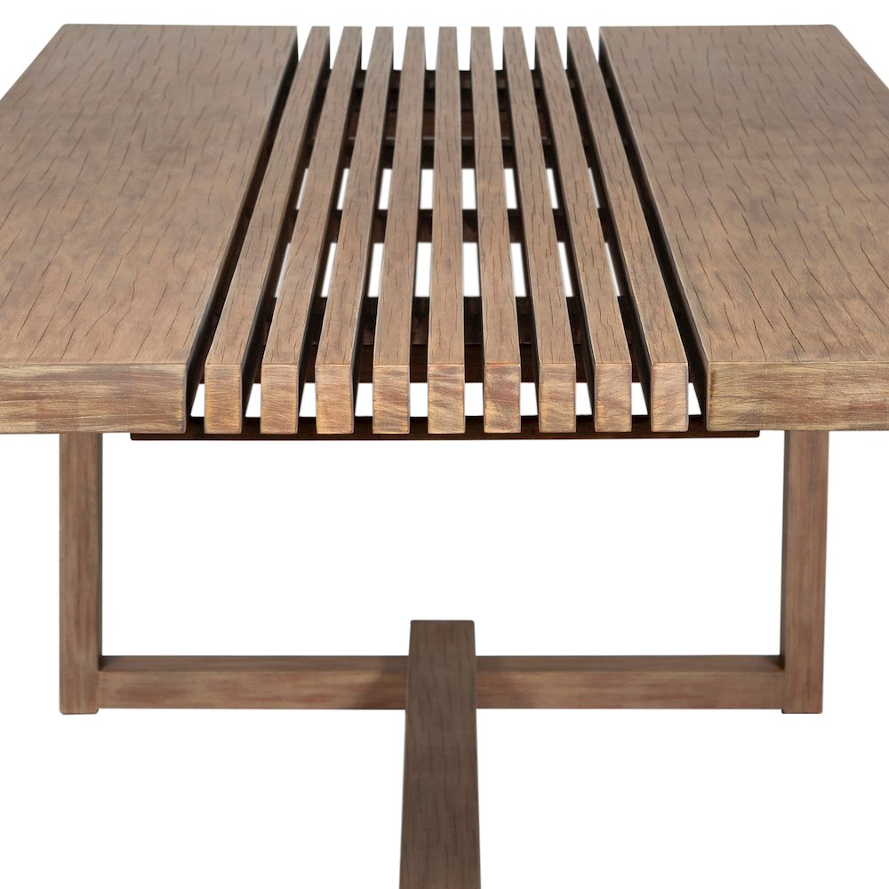 Vivid Outdoor Patio Dining Table in Light Eucalyptus Wood