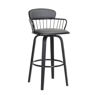 Willow Upholstered Wood Swivel Bar or Counter Stool