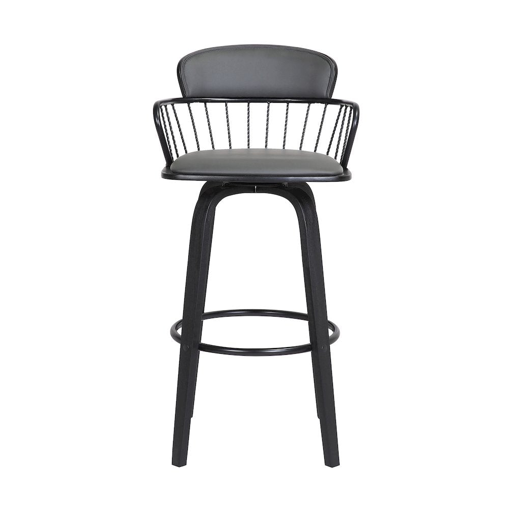 Willow Upholstered Wood Swivel Bar or Counter Stool