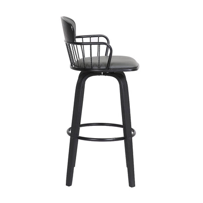 Willow Upholstered Wood Swivel Bar or Counter Stool