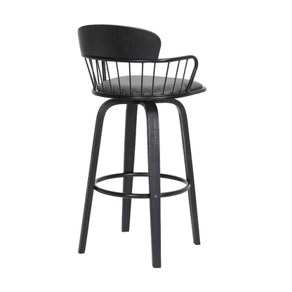 Willow Upholstered Wood Swivel Bar or Counter Stool