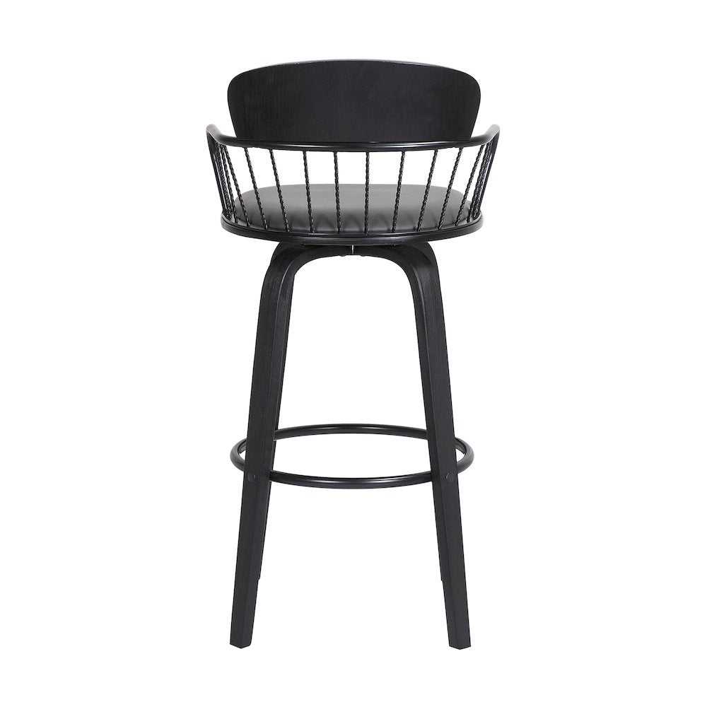 Willow Upholstered Wood Swivel Bar or Counter Stool