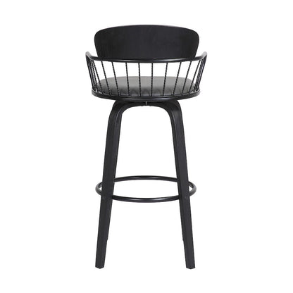 Willow Upholstered Wood Swivel Bar or Counter Stool