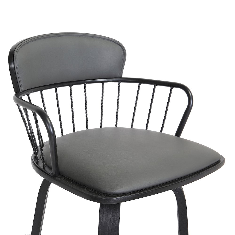 Willow Upholstered Wood Swivel Bar or Counter Stool
