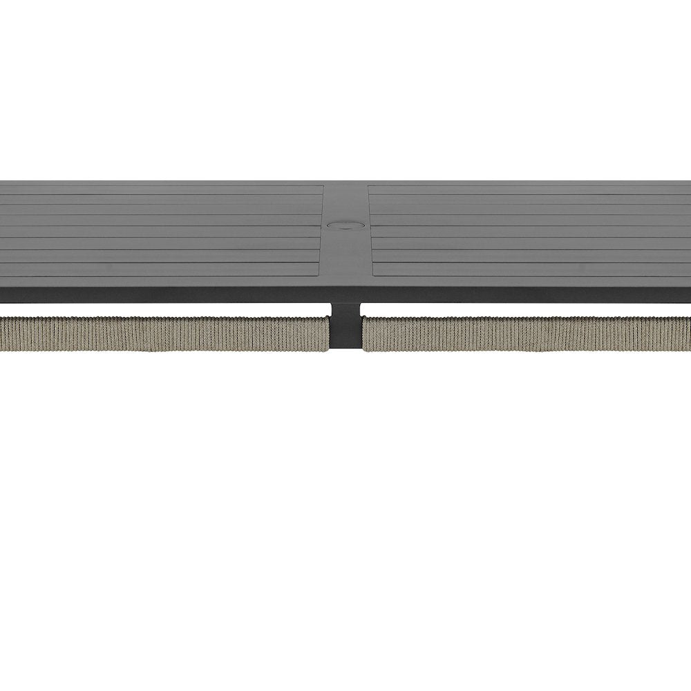 Zella Rectangular Dining Table in Aluminum with Charcoal Finish